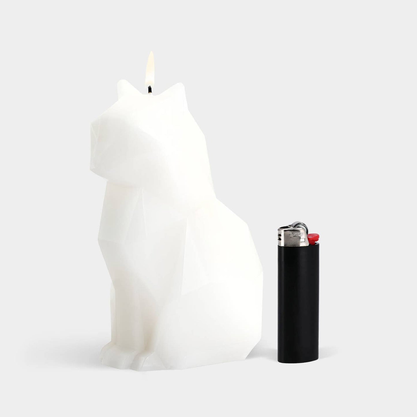 PyroPet Kisa Cat Skeleton Candle - White