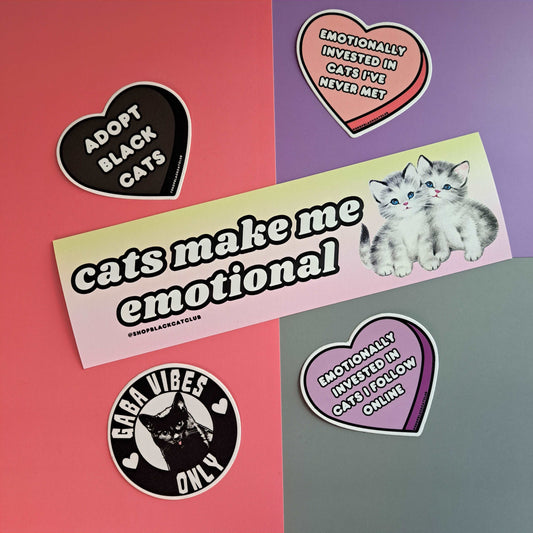 Cats Make Me Emotional Bumper Sticker