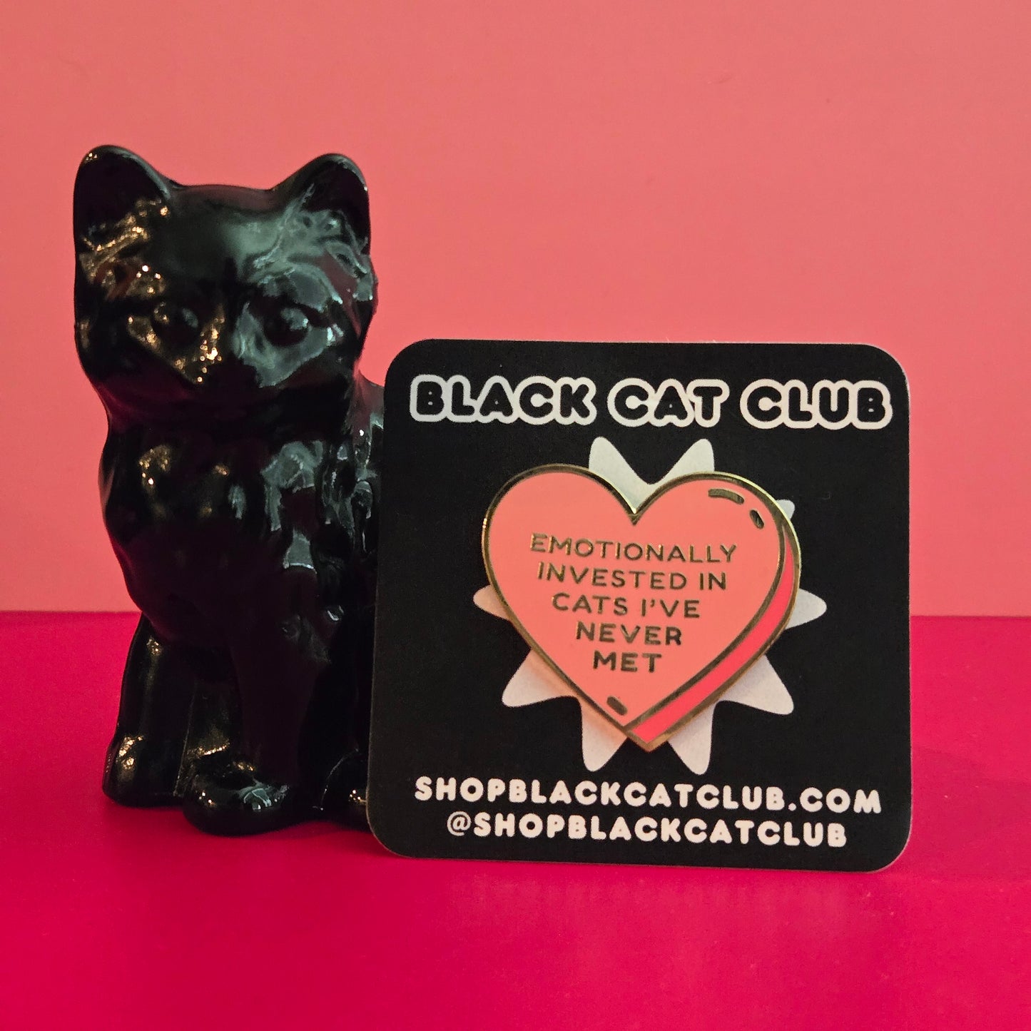 Emotionally Invested in Cats I've Never Met Heart Hard Enamel Pin