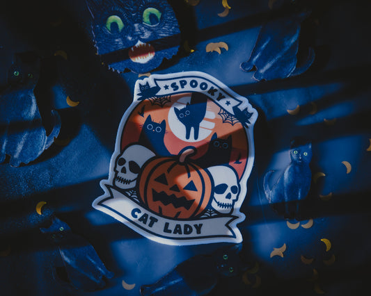 Spooky Cat Lady 3" Sticker