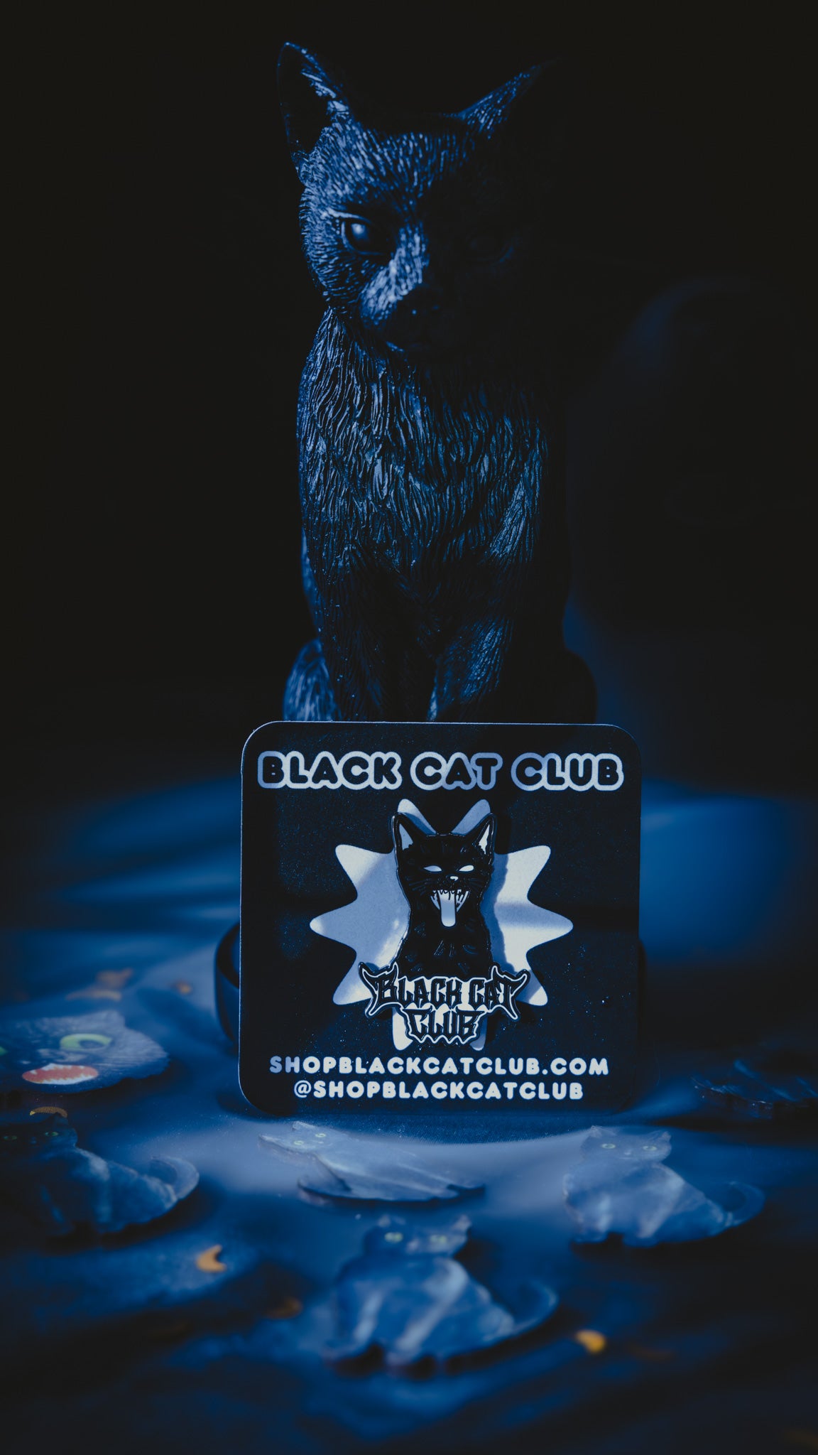 Black Cat Club Hissing Kitten Logo Hard Enamel Pin