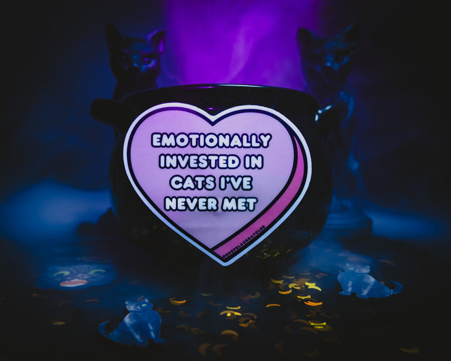 Emotionally Invested in Cats I've Never Met 3" Pink Heart Sticker