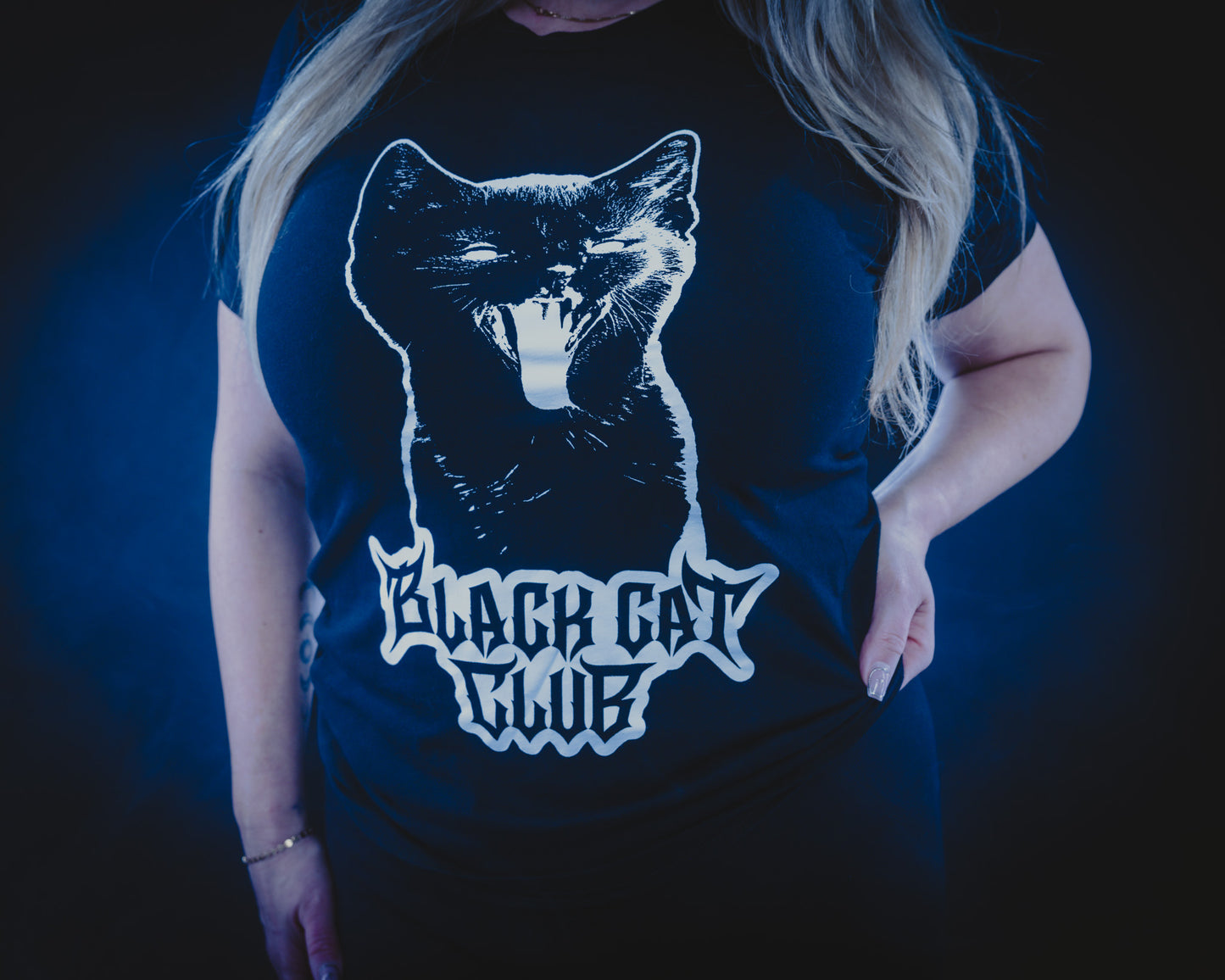 Black Cat Club Hissing Kitten Unisex Shirt