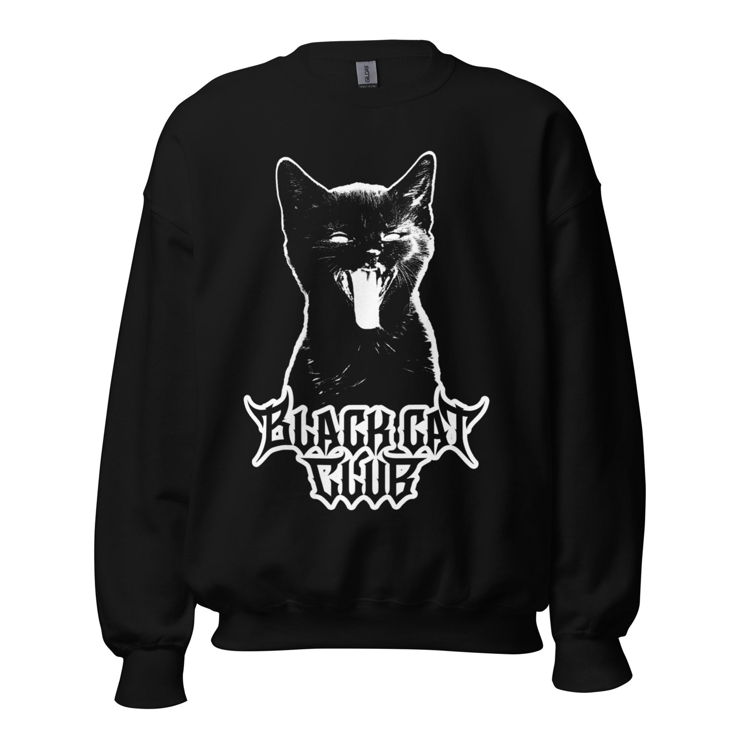 Black Cat Club Hissing Kitten Logo Unisex Sweatshirt