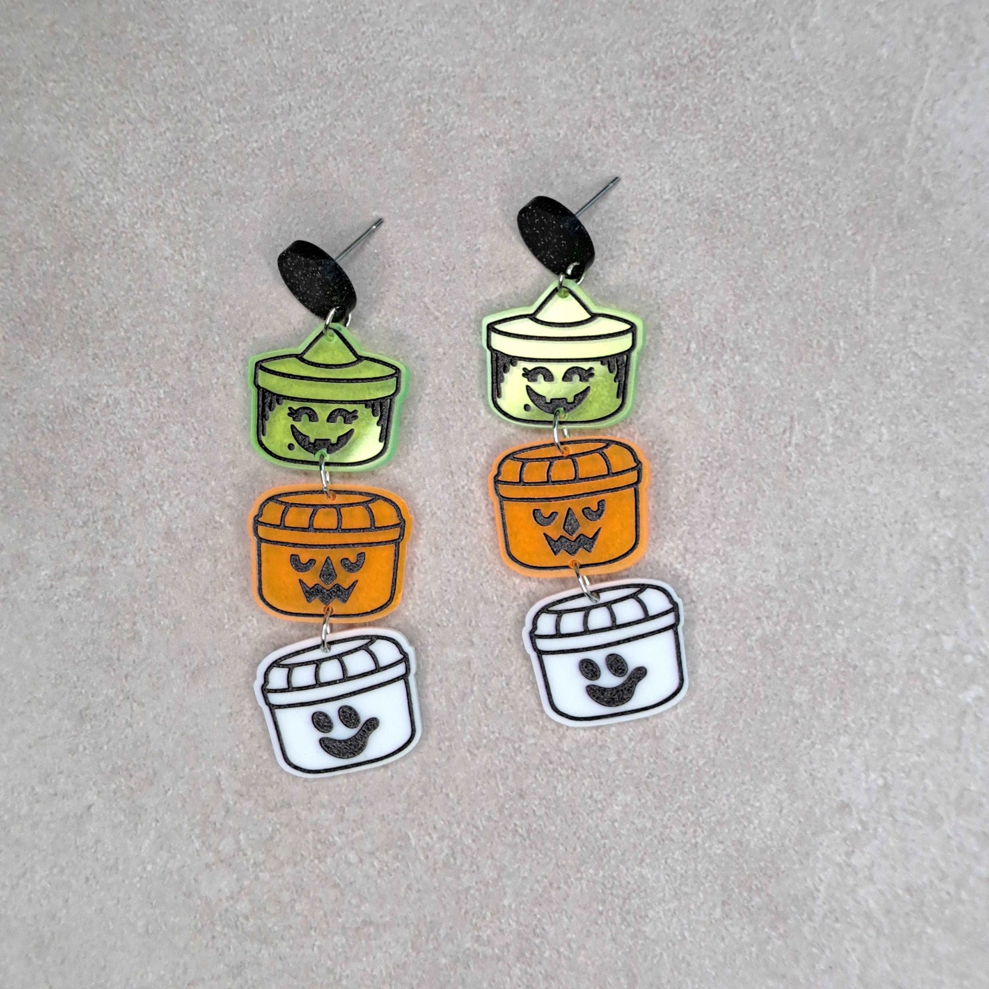 Retro Boo Bucket Inspired Dangle Earrings