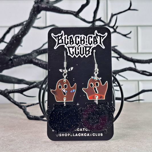 Cauldron Ghost Dangle Earrings