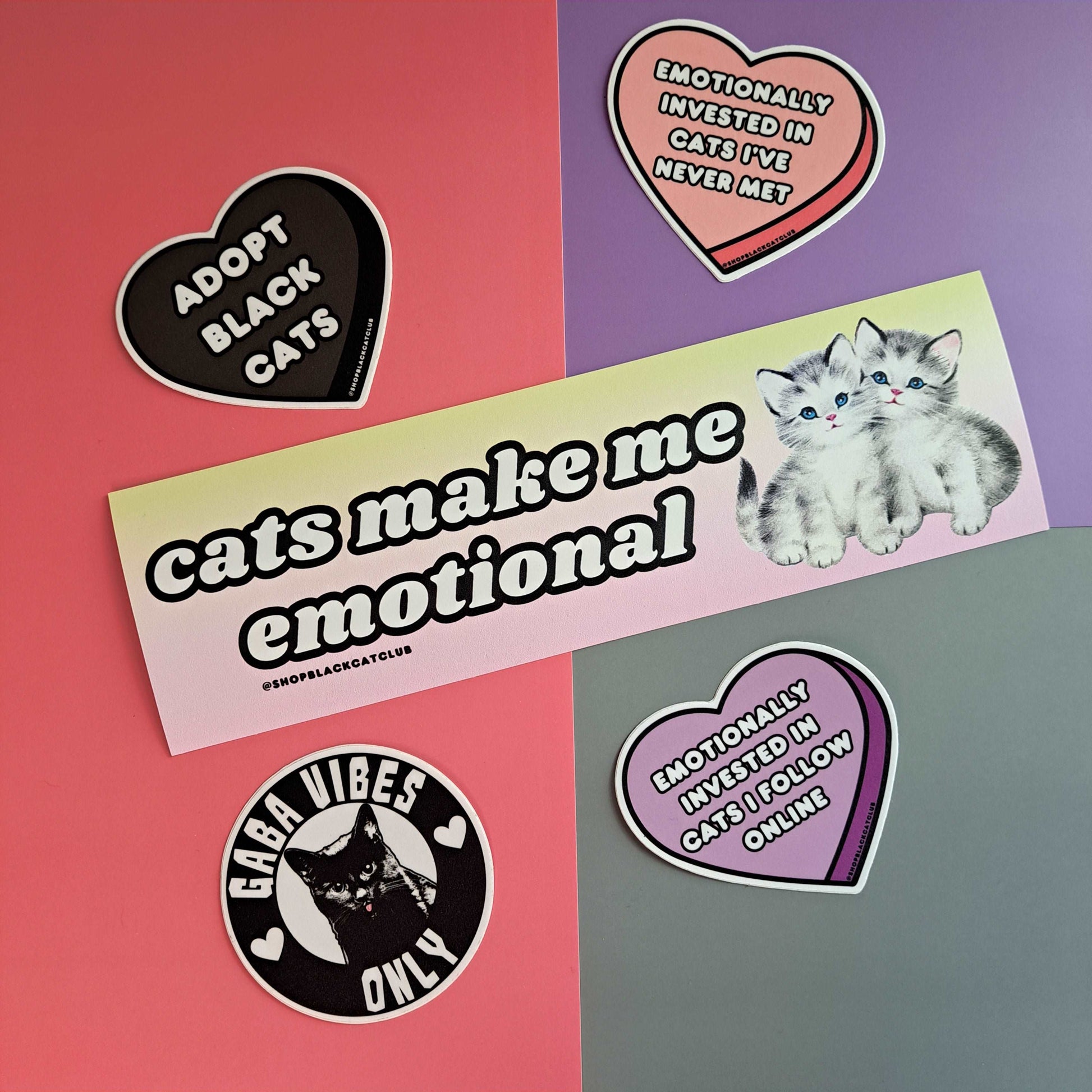 Cats Make Me Emotional Bumper Sticker