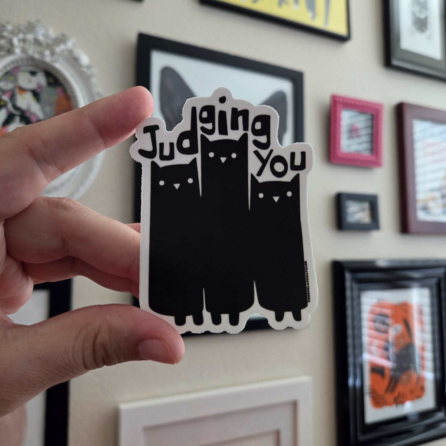 Judging You Kitties 3" Sticker