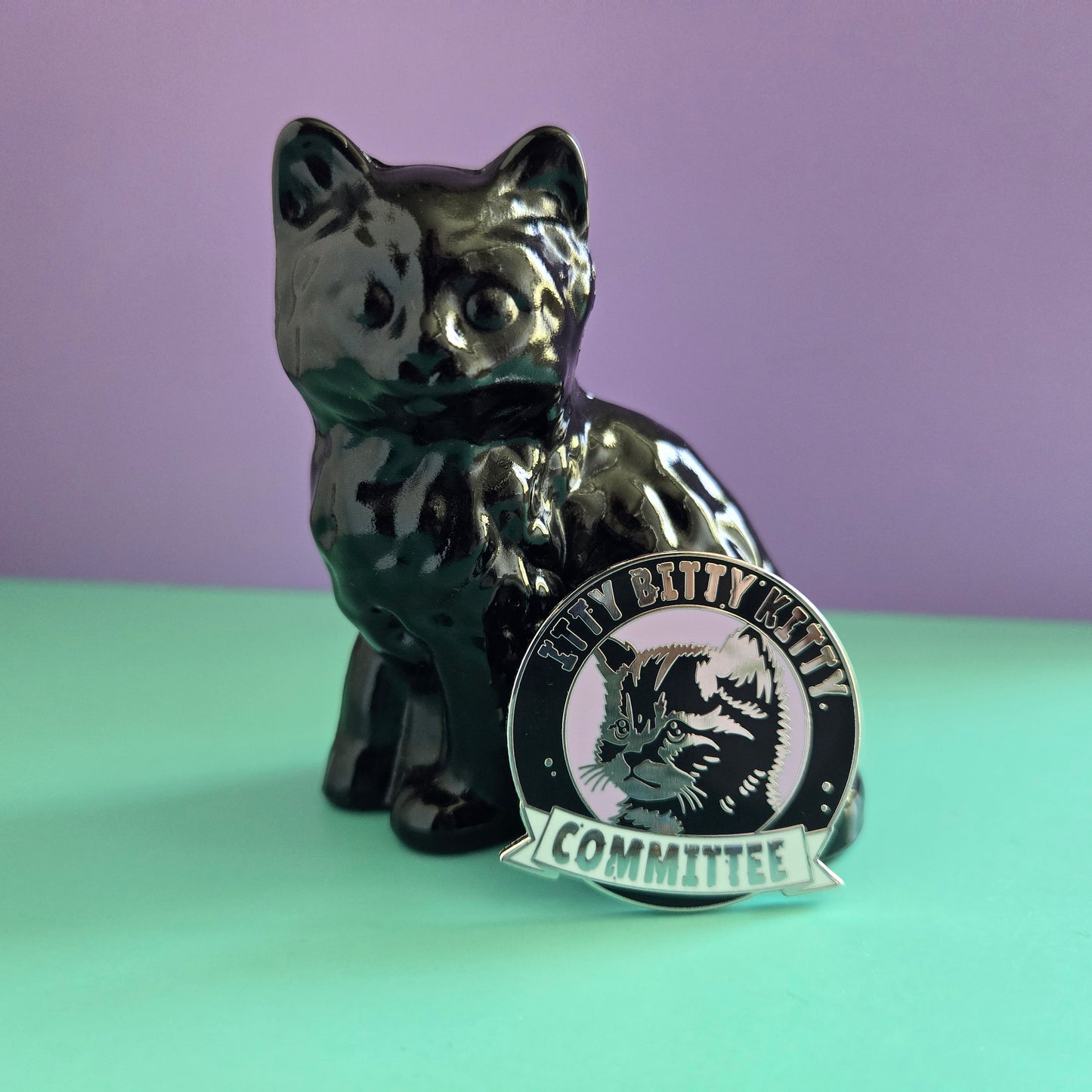 Itty Bitty Kitty Committee Badge Hard Enamel Pin