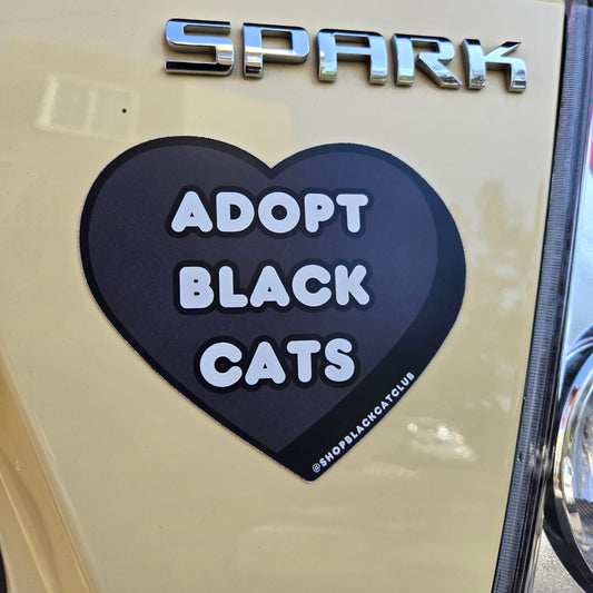 Adopt Black Cats Bumper Magnet 4.5"