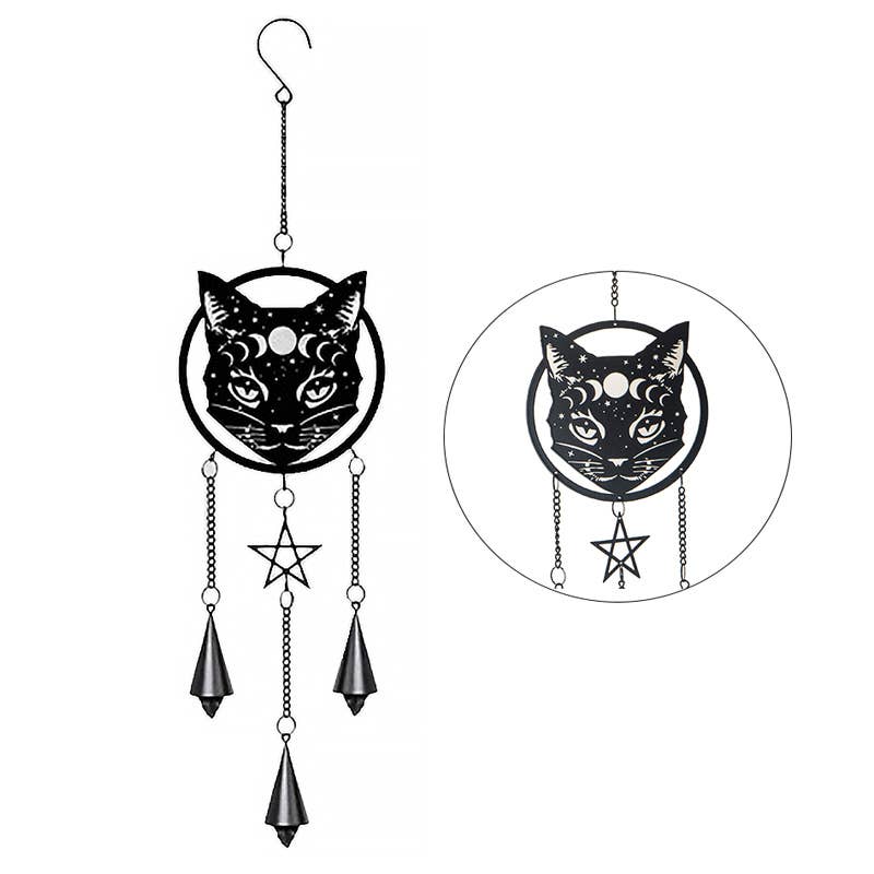 Celestial Cat Metal Hanging Decoration