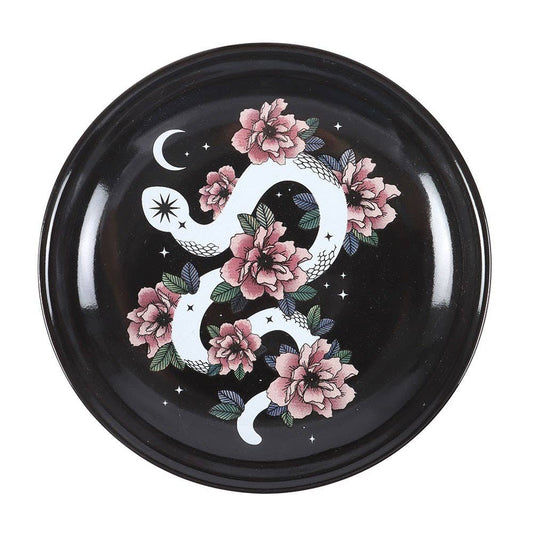 Serpentine Floral Snake Trinket Dish