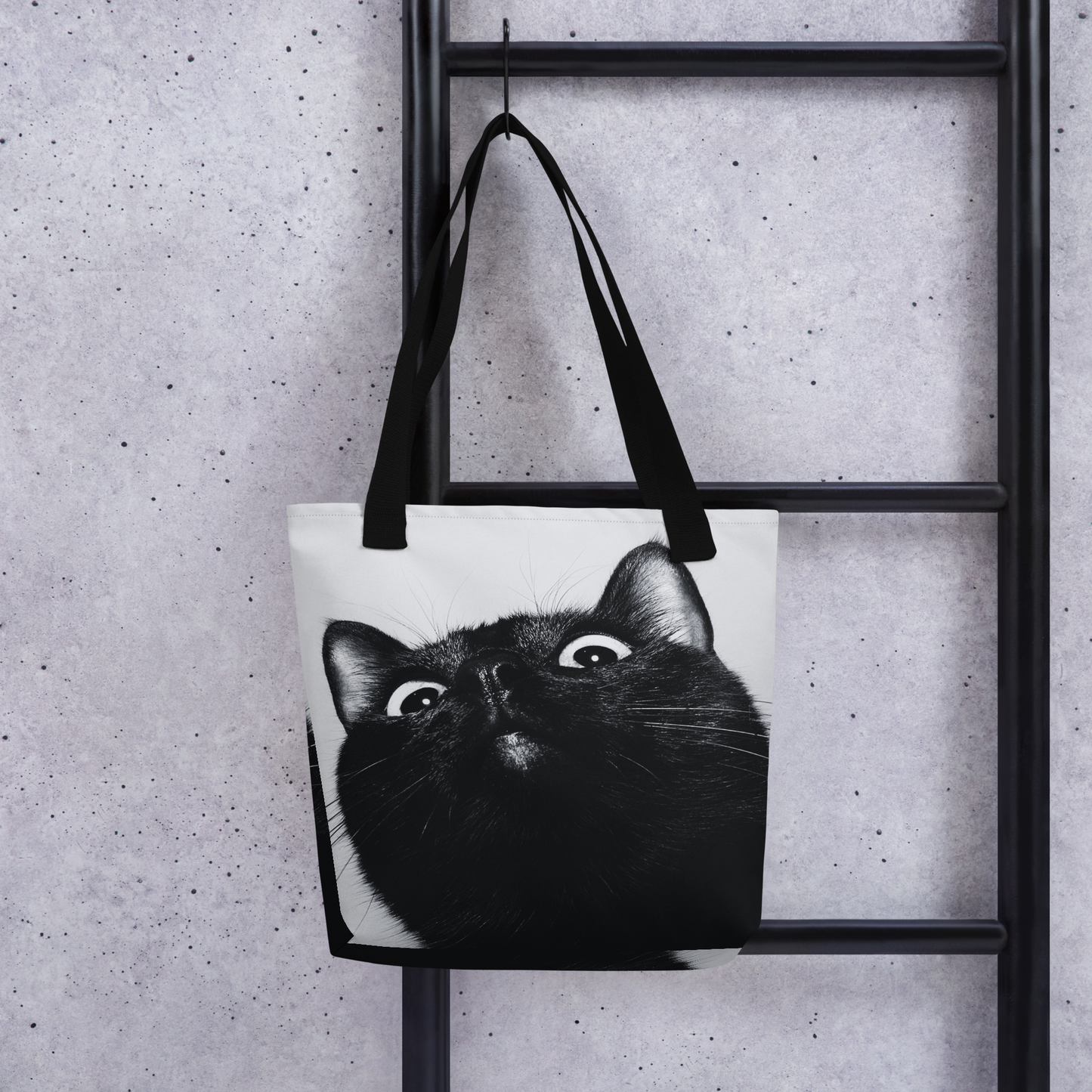 Black & White Derpy Cat Tote