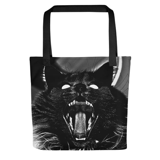 Black & White Hissing Cat Tote