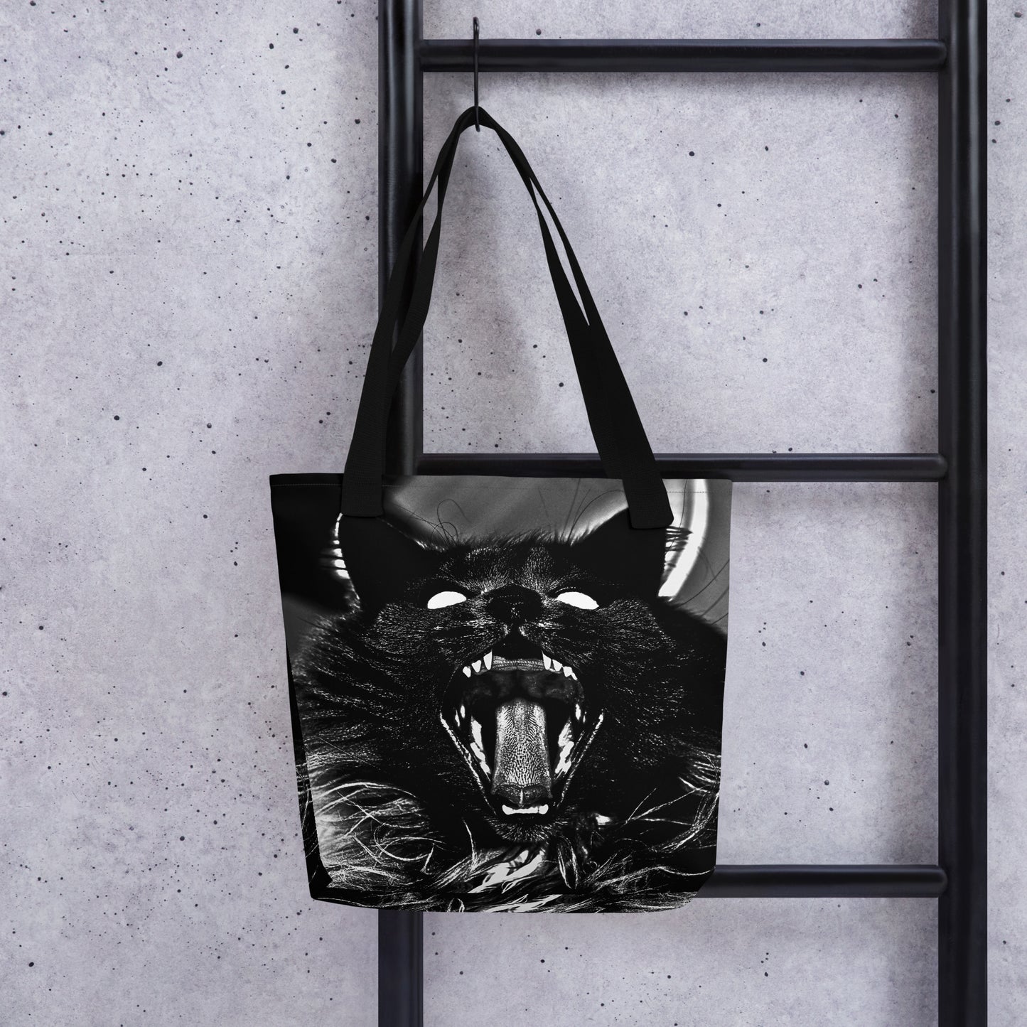 Black & White Hissing Cat Tote