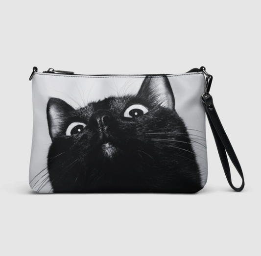 Derpy Black Kitty Cross Body Purse