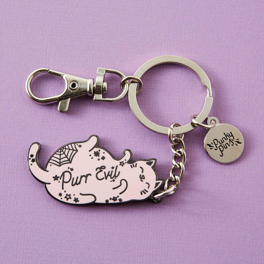 Purr Evil Hard Enamel Keychain