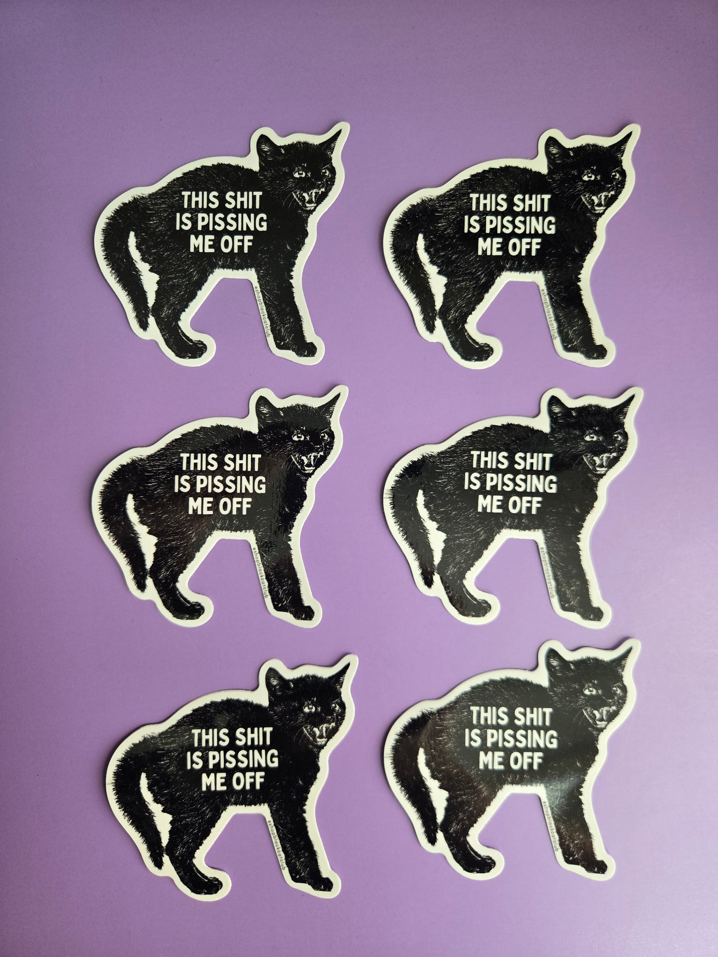 This Shit Is Pissing Me Off Black Cat Sticker 3"