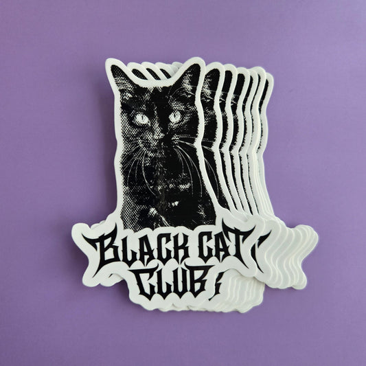 Black Cat Club Frankie Logo Sticker 3"