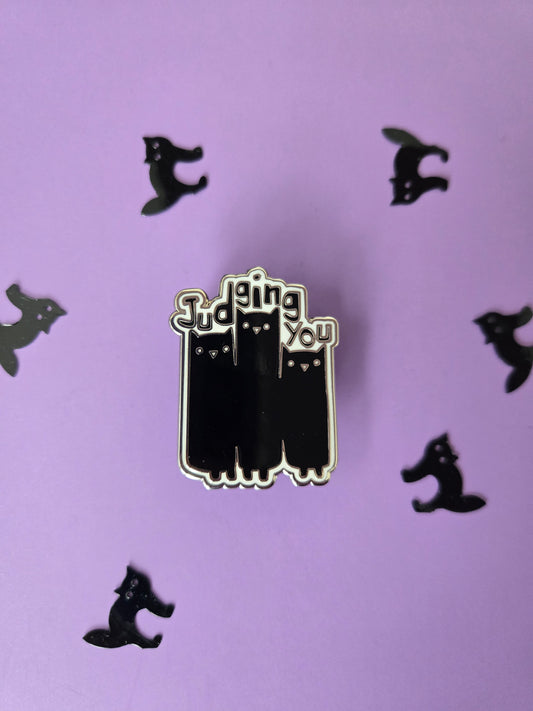 Judging You Hard Enamel Pin 1.5"
