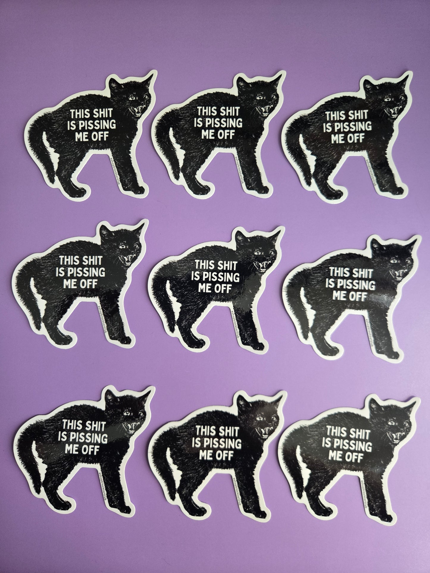 This Shit Is Pissing Me Off Black Cat Sticker 3"