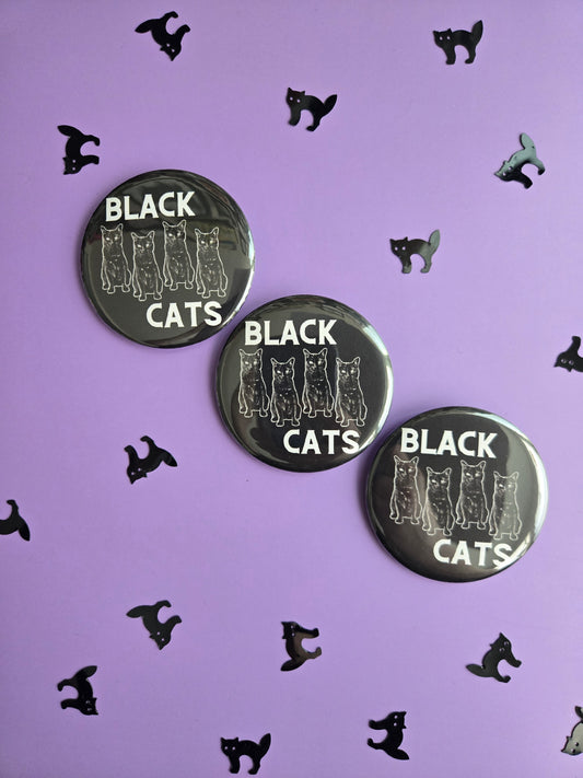 Black Cats Frankie Button 2.25"