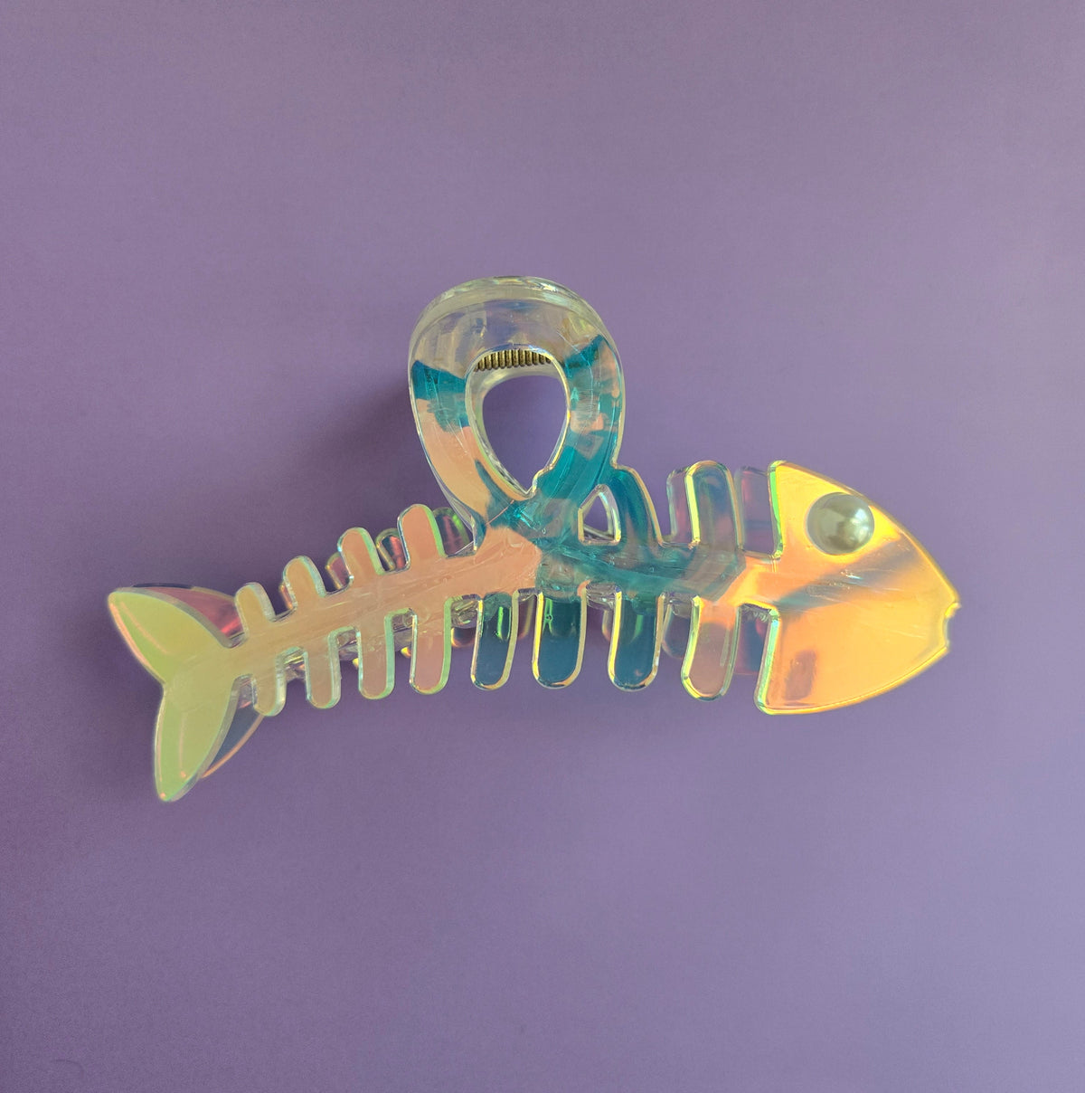 Fish Bone Hair Claw - Iridescent