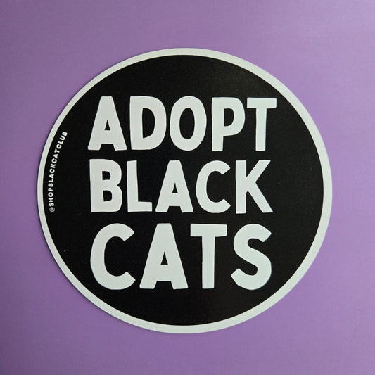 Adopt Black Cats Bumper Magnet 5"