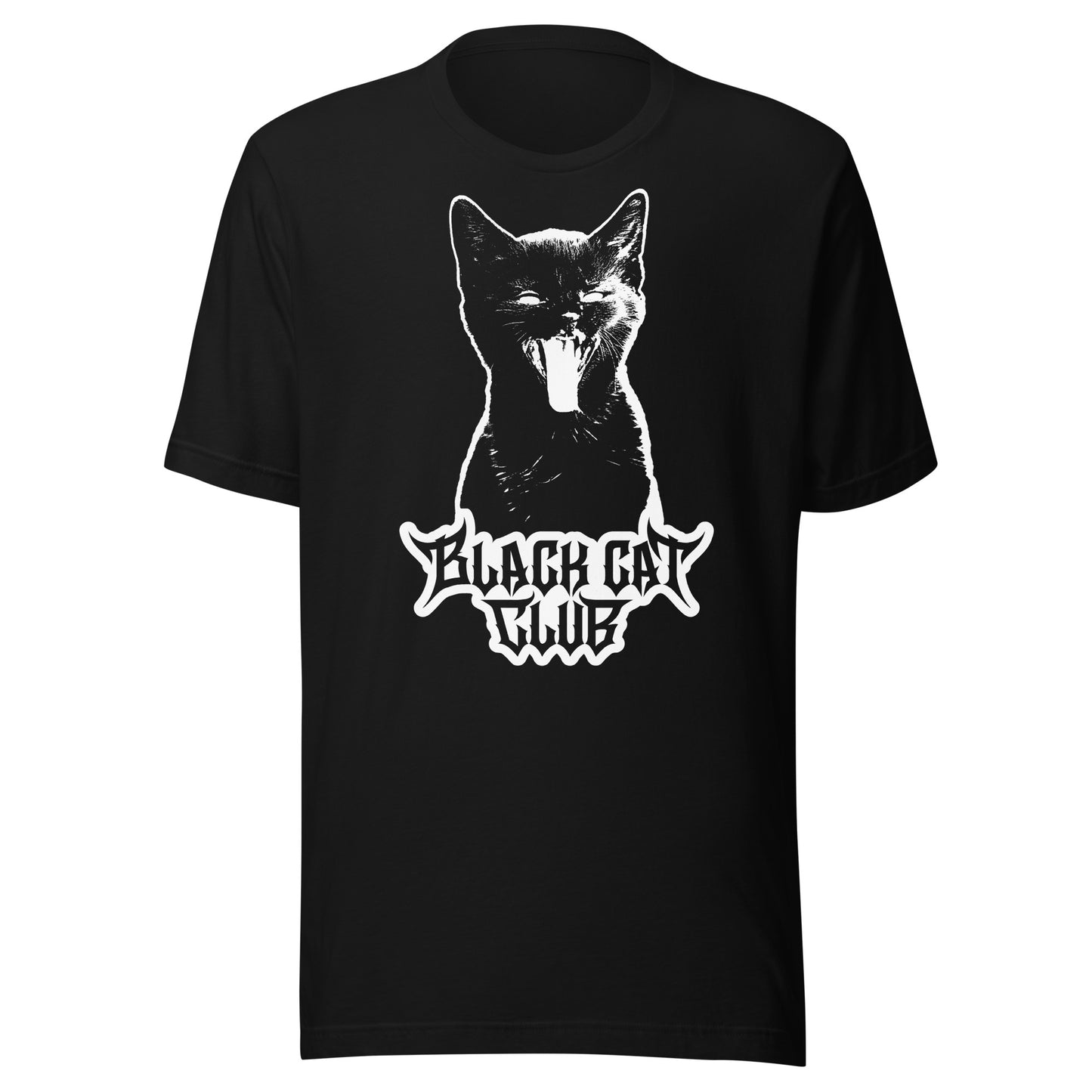 Black Cat Club Hissing Kitten Unisex Shirt