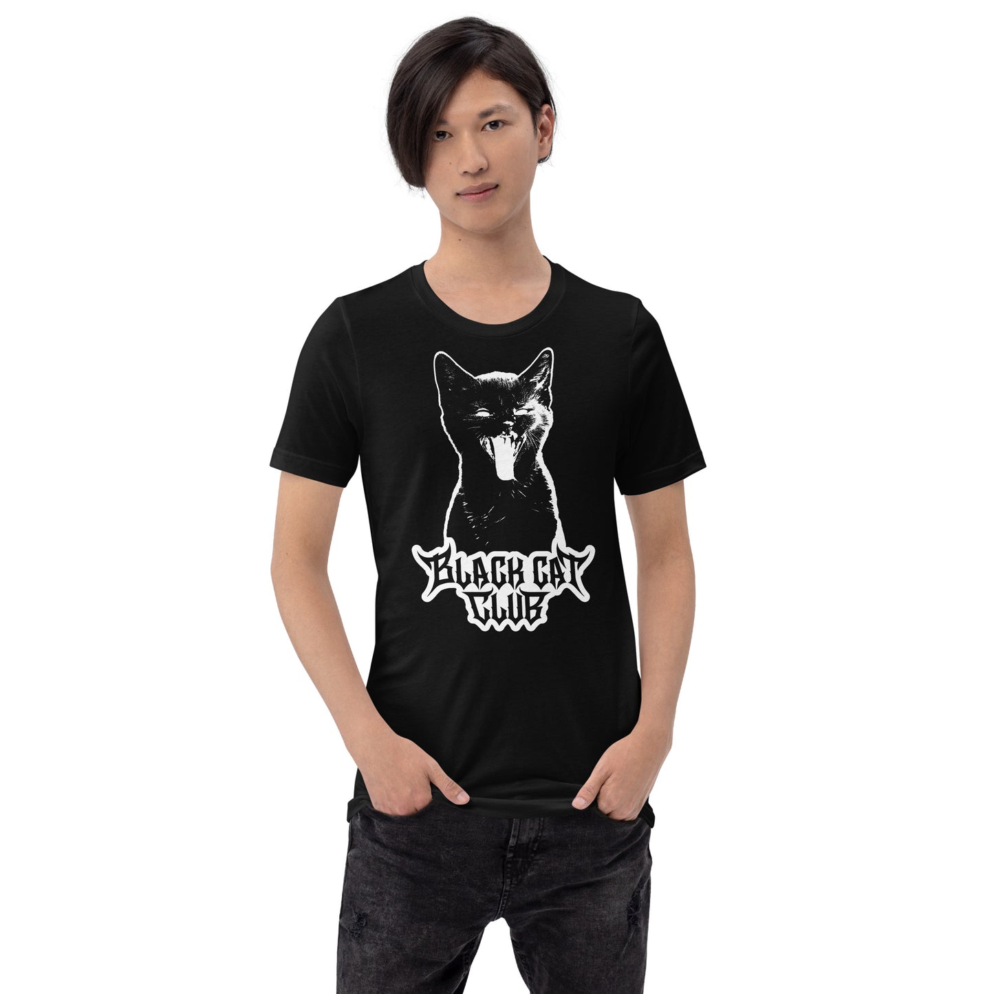 Black Cat Club Hissing Kitten Unisex Shirt